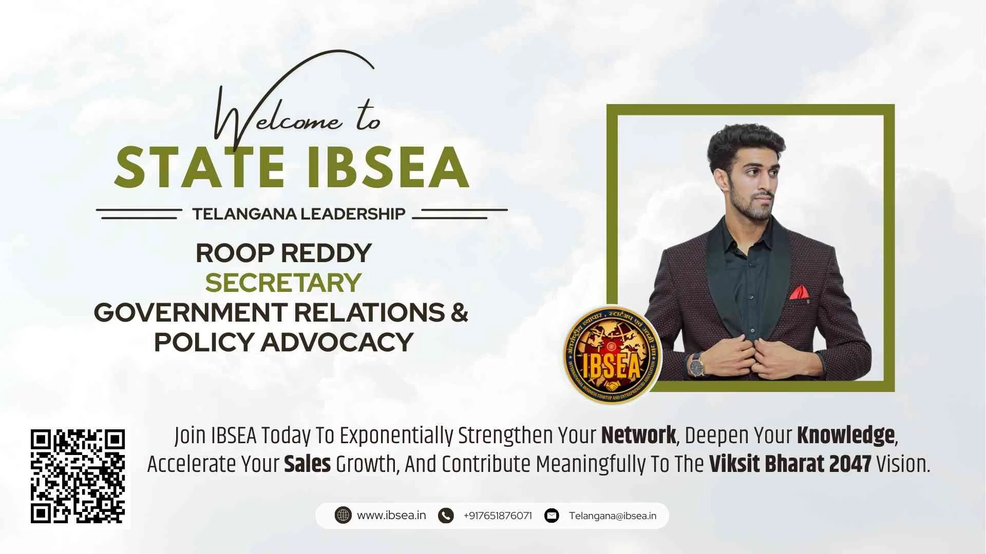 Roop Reddy has been appointed as Secretary Government Relations &  Policy Advocacy For IBSEA